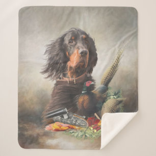 Cobertor Sherpa Gordon setter com faisões, Art