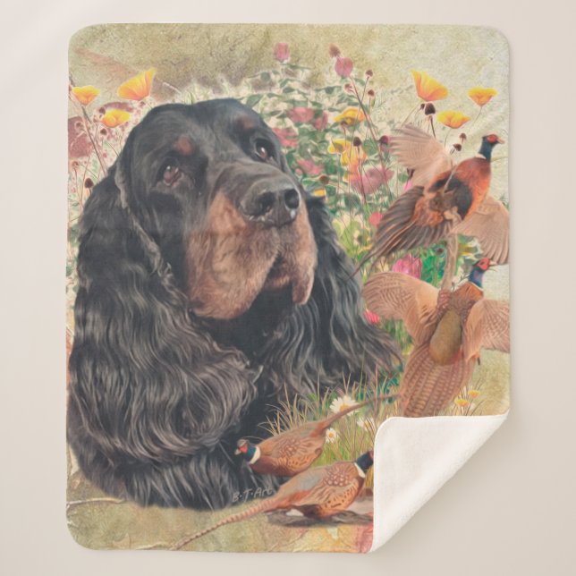 Cobertor Sherpa Gordon Setter Tapeçaria Café Mug Travesseiro decor (Frente)