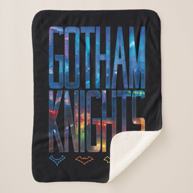 Cobertor Sherpa Gotham Knights City Lettering (Frente)