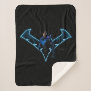 Cobertor Sherpa Gotham Knights Nightwing in Logo