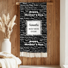 Cobertor Sherpa Graceful Black Script Mother’s Day Personalized