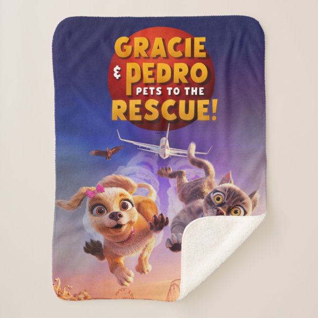 Cobertor Sherpa Gracie & Pedro: Pets para o resgate! (Frente)