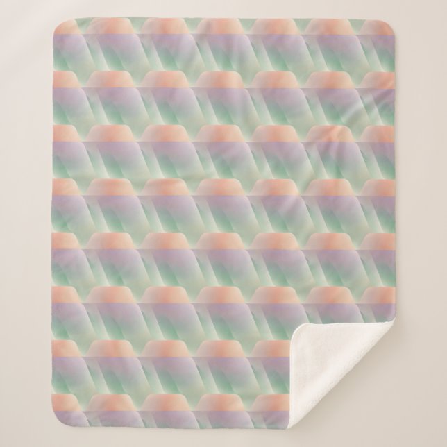 Cobertor Sherpa Gradiente Abstrato Pastel de Cor Suave Estética (Frente)
