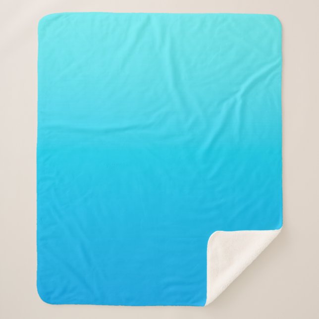 Cobertor Sherpa Gradiente de cor azul (Frente)