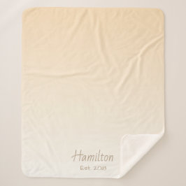 Cobertor Sherpa Gradiente de Creme Moderno e Nome da Família