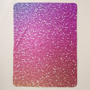 Cobertor Sherpa Gradiente Hexagonal Glitter Arco-Íris
