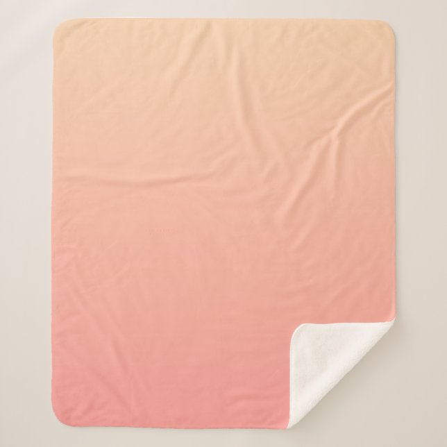 Cobertor Sherpa Gradiente Rosa e Pêssego (Frente)