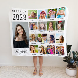 Cobertor Sherpa Graduação Através Da Colagem De Fotos Dos Anos