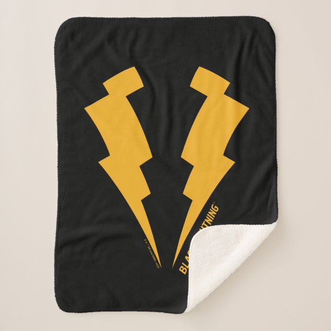 Cobertor Sherpa Gráfico Black Lightning Bolts (Frente)