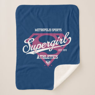 Cobertor Sherpa Gráfico de atletismo da Supergirl Metropolis