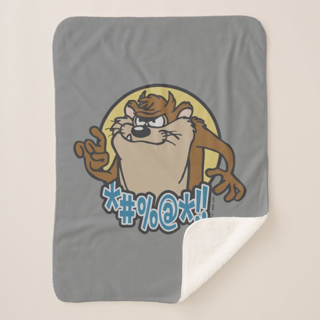 Cobertor Sherpa Gráfico de Círculo Expletivo TAZ™ (Frente)