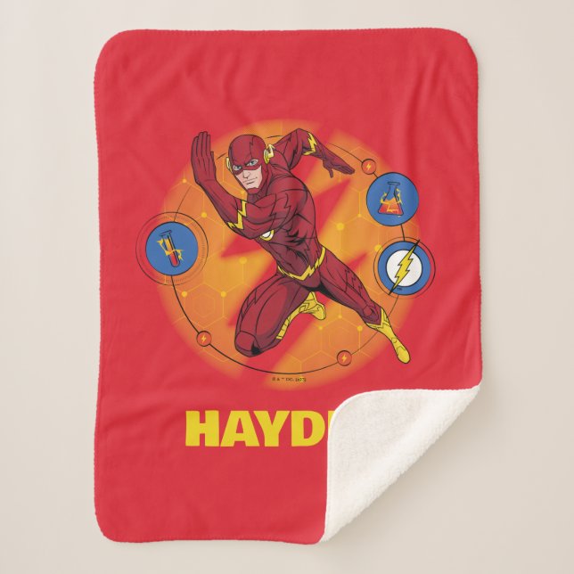 Cobertor Sherpa Gráfico de Laboratório Flash de Cartoon em Execuçã (Frente)