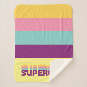 Cobertor Sherpa Gráfico de Supergirl Retro Colorshift