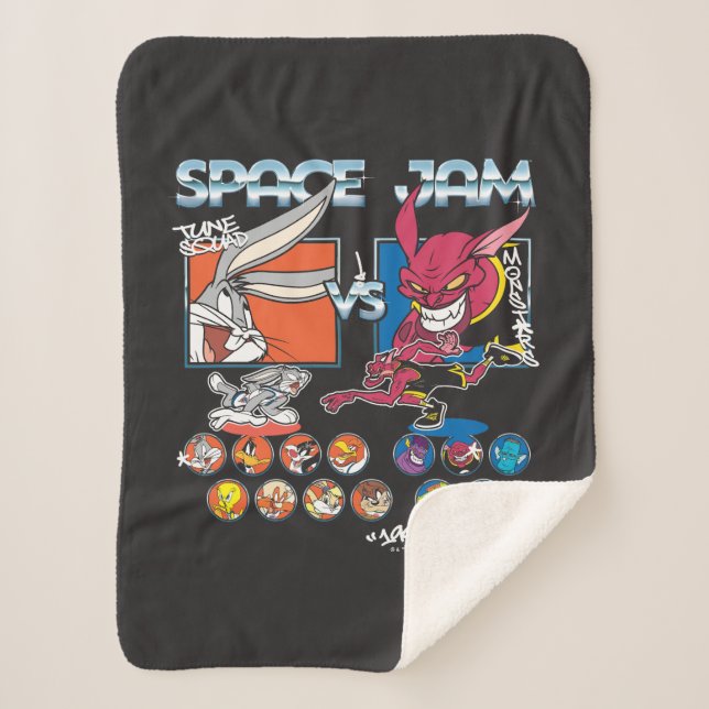 Cobertor Sherpa Gráficos da Escalação SPACE JAM™ TUNE SQUAD™ VS Mo (Frente)