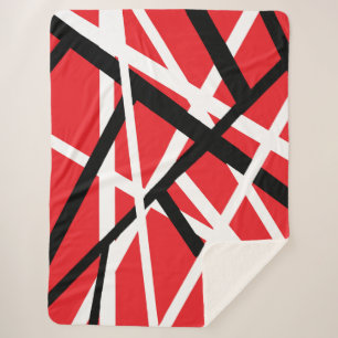Cobertor Sherpa Gráficos Vermelho, Preto e Branco