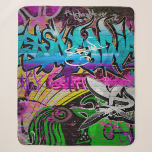 Cobertor Sherpa Grafite muro artgraffiti urbano,arte,muralha,grafi