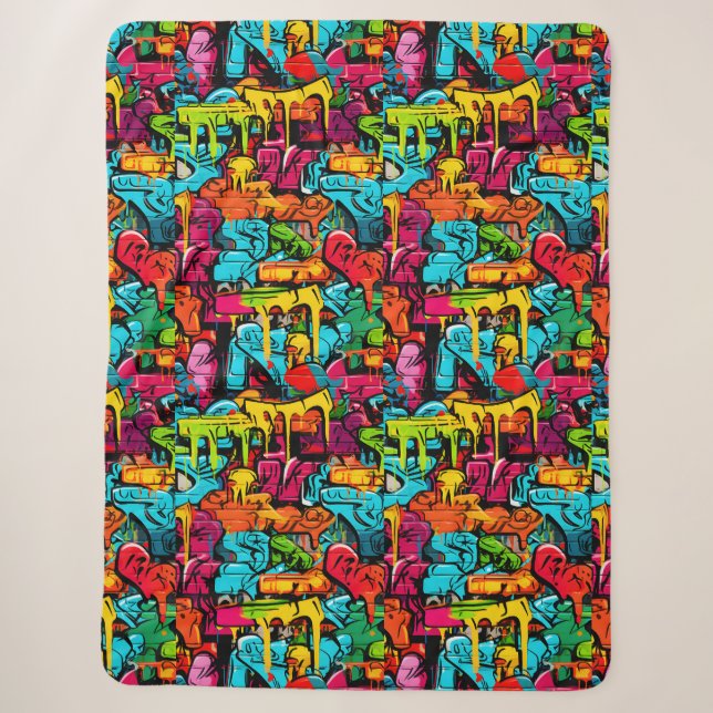 Cobertor Sherpa Grafite, Tinta Pingando (Frente)