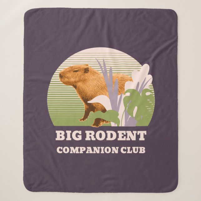 Cobertor Sherpa Grande Clube de Companheiros de Roedores Capivara (Frente)