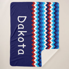 Cobertor Sherpa Grande Personalizado Chevron Azul 