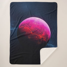 Cobertor Sherpa Grande Planeta Vermelho Brilhante