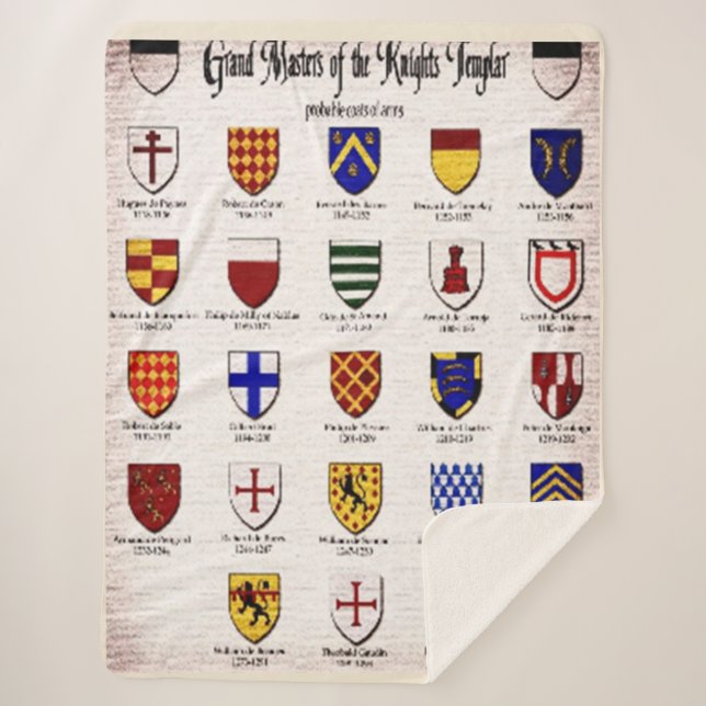 Cobertor Sherpa Grandes Mestrados da Noite Templária (Frente)