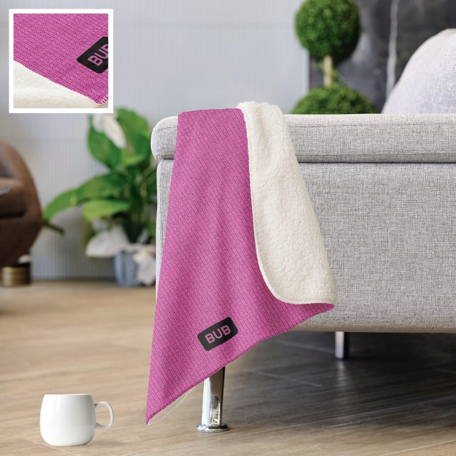 Cobertor Sherpa Grandes Pontas de tricô - Personalizado Cor-de-ros (Criador carregado)