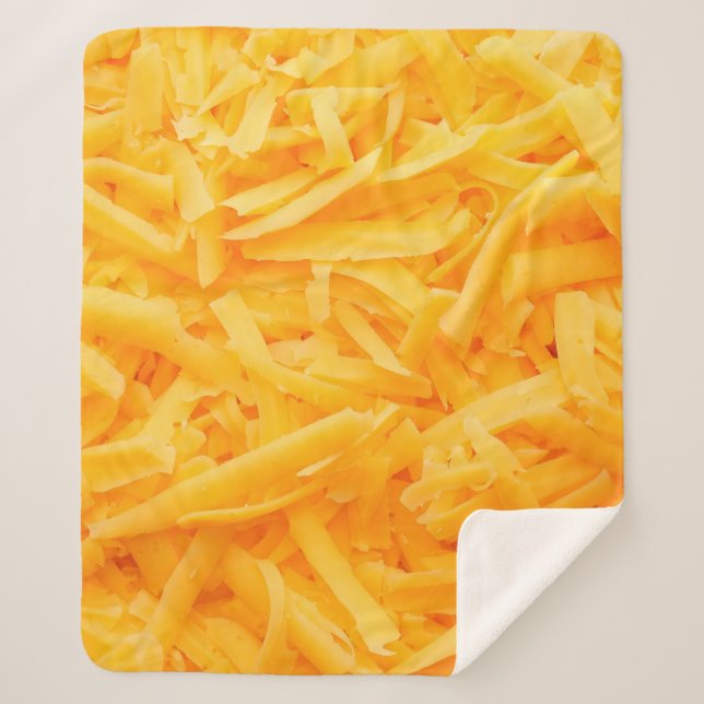 Cobertor Sherpa grated cheddar cheese top view (Frente)