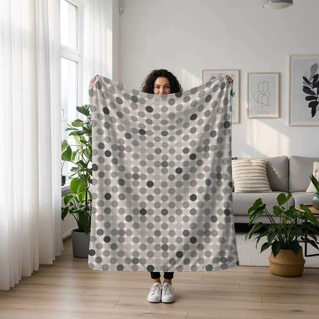 Cobertor Sherpa Gray Connected Circles Modern Decor Blanket (Criador carregado)