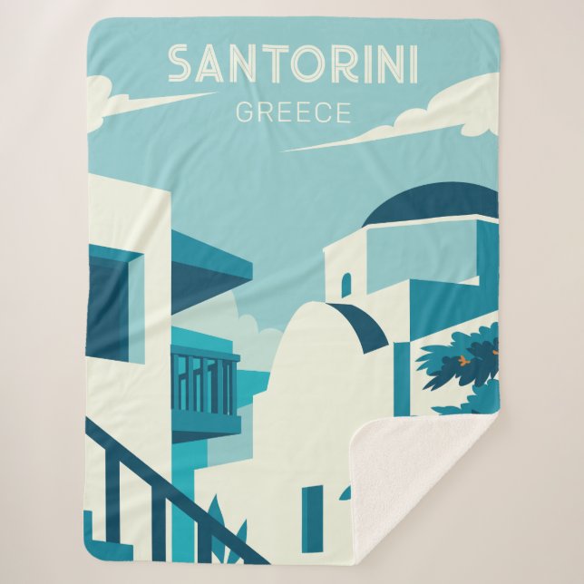 Cobertor Sherpa Grécia de Texto Personalizada (Frente)