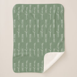Cobertor Sherpa Green Baby Boy Blanket Nome personalizado repetido
