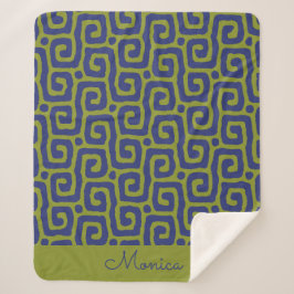 Cobertor Sherpa Green &blue Abstract pattern