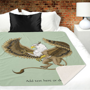 Cobertor Sherpa Griffin Fantasy Griffin Mythology