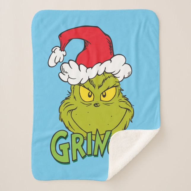 Cobertor Sherpa Grinch Clássico | Bonzinho ou Malvado (Frente)