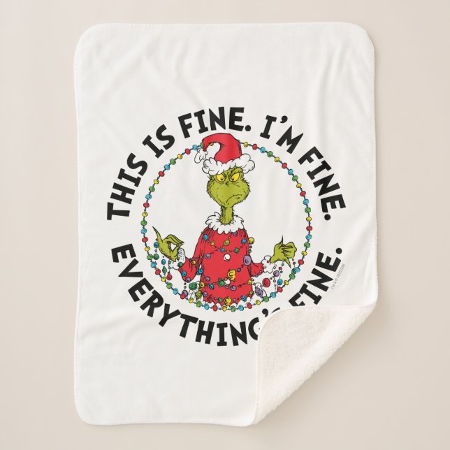 Cobertor Sherpa Grinch | Everything's Fine (Frente)