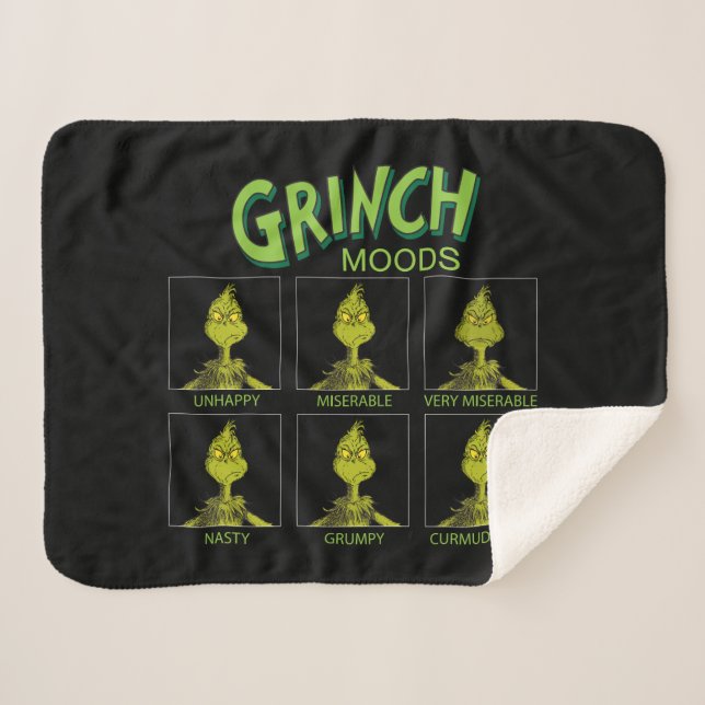 Cobertor Sherpa Grinch | Gráfico de Humores (Frente (Horizontal))