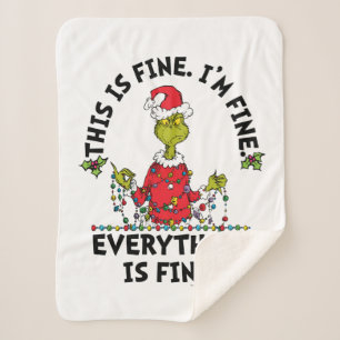 Cobertor Sherpa Grinch   Tudo está bem