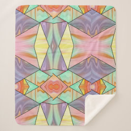 Cobertor Sherpa Groovy 70s Púrpura rosa e padrão mármore cor-de-ro