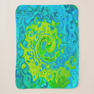 Cobertor Sherpa Groovy Chartreuse e Aquamarine