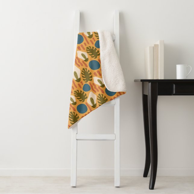 Cobertor Sherpa Groovy Floral Retro  (In Situ)