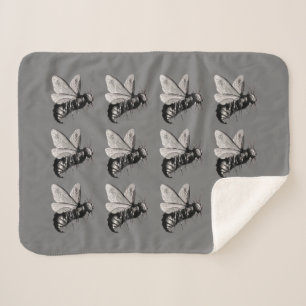 Cobertor Sherpa Grupo do Tipo Gótico Peles de Abelhas na Cinza das