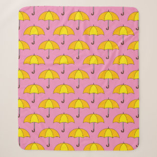 Cobertor Sherpa Guarda-chuva amarela