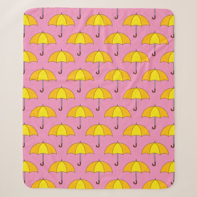 Cobertor Sherpa Guarda-chuva Amarelo (Frente)