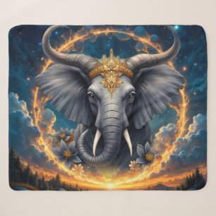 Cobertor Sherpa Guardião Coroado do Portão Celestial o elefante