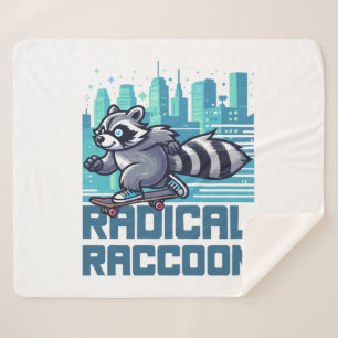Cobertor Sherpa Guaxinim Radical Skatista Urbano