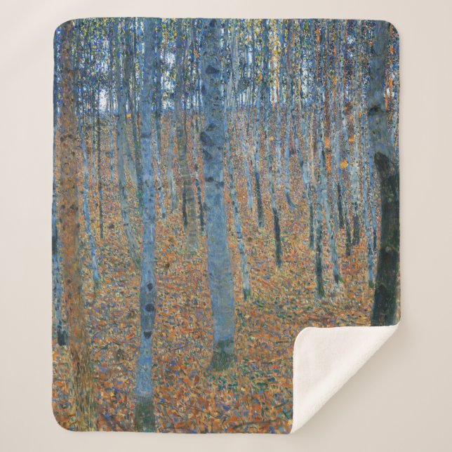 Cobertor Sherpa Gustav Klimt Beech Tree Grove (Frente)