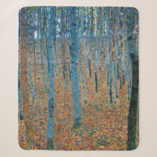 Cobertor Sherpa Gustav Klimt Floresta de Faia Arte Fino Vintage
