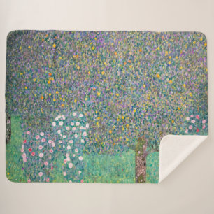 Cobertor Sherpa Gustav Klimt - Rosebushes debaixo das Árvores