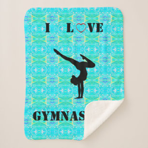 Cobertor Sherpa Gymnastics Green Abstrato Girls Sherpa Blanket