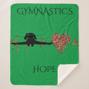 Cobertor Sherpa Gymnastics sherpa blanket com nome personalizado.