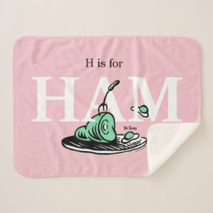 Cobertor Sherpa "H é para HAM" Design de Alfabeto
